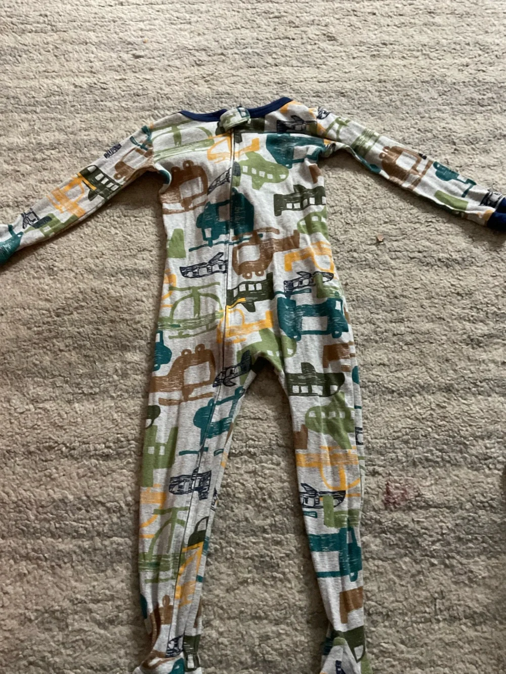 Carter's Long Sleeve Footed Pajamas with Multi-Color Truck Print